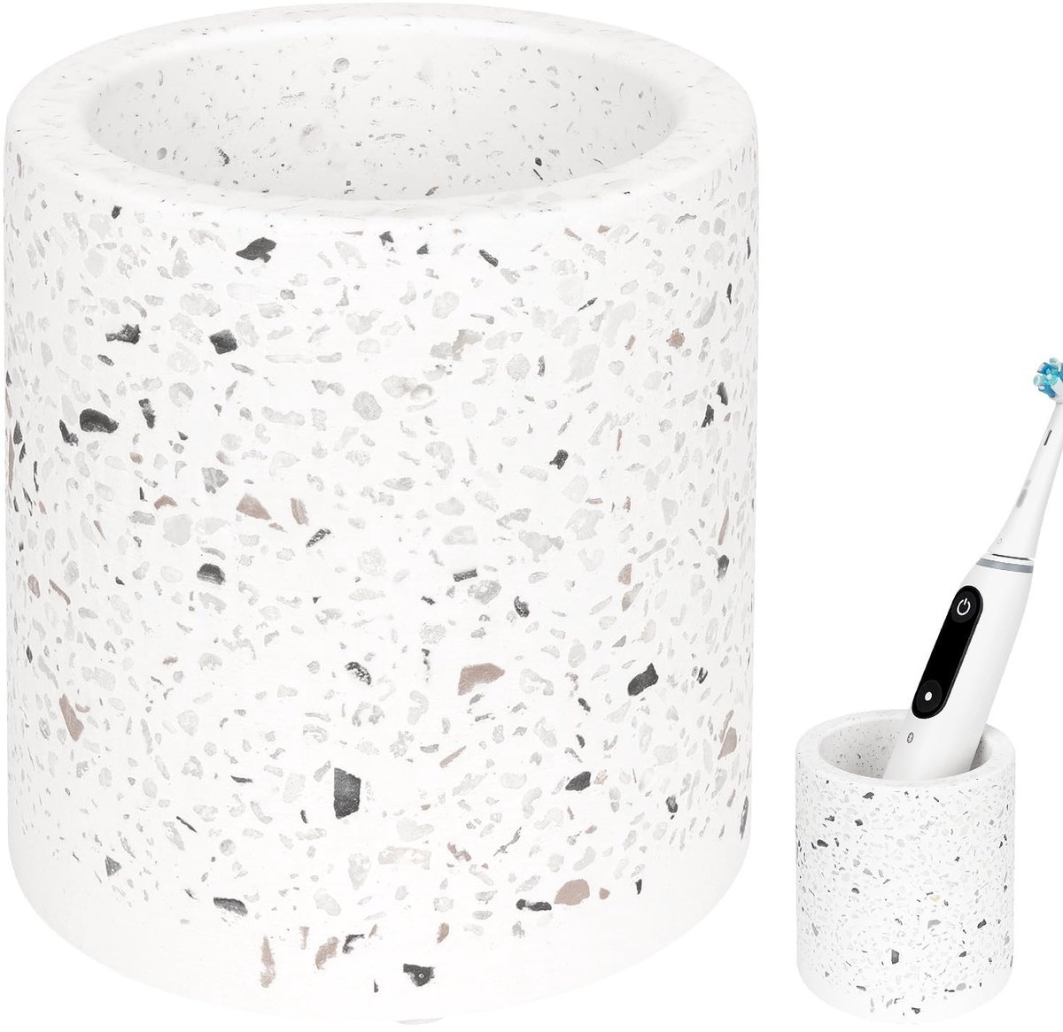 Dailygoods - Elektrische tandenborstelhouder - Organizer - Wit - Bekerstandaard - Compatibel met Oral-B en Philips Sonicare - Duurzaam & praktisch