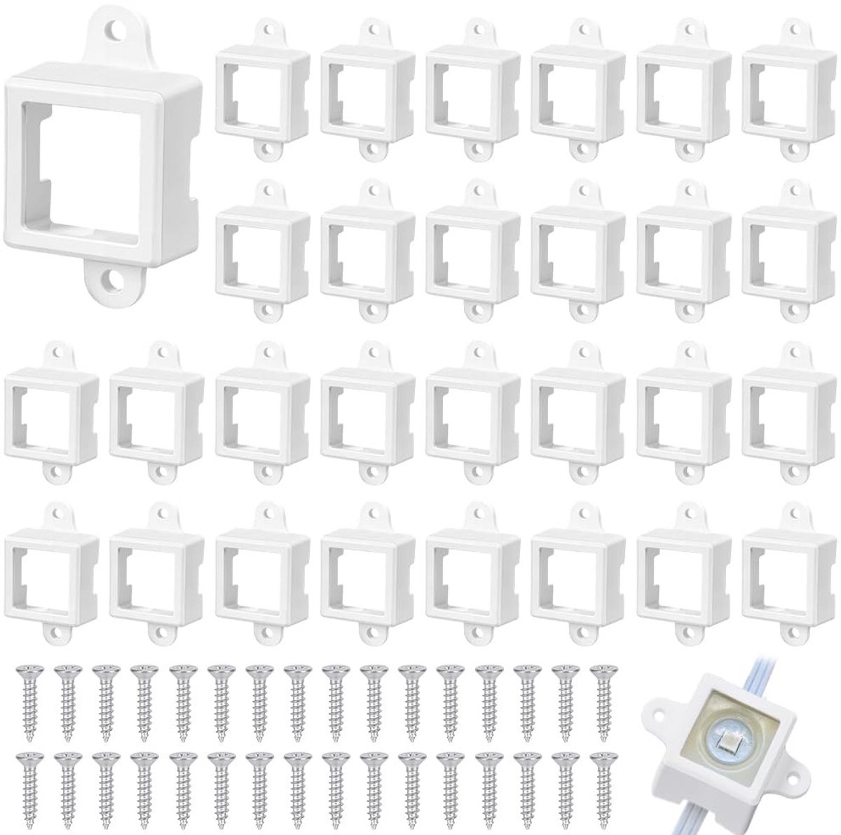 Dailygoods - Set van 40 Bevestigingsclips voor Buitenverlichting