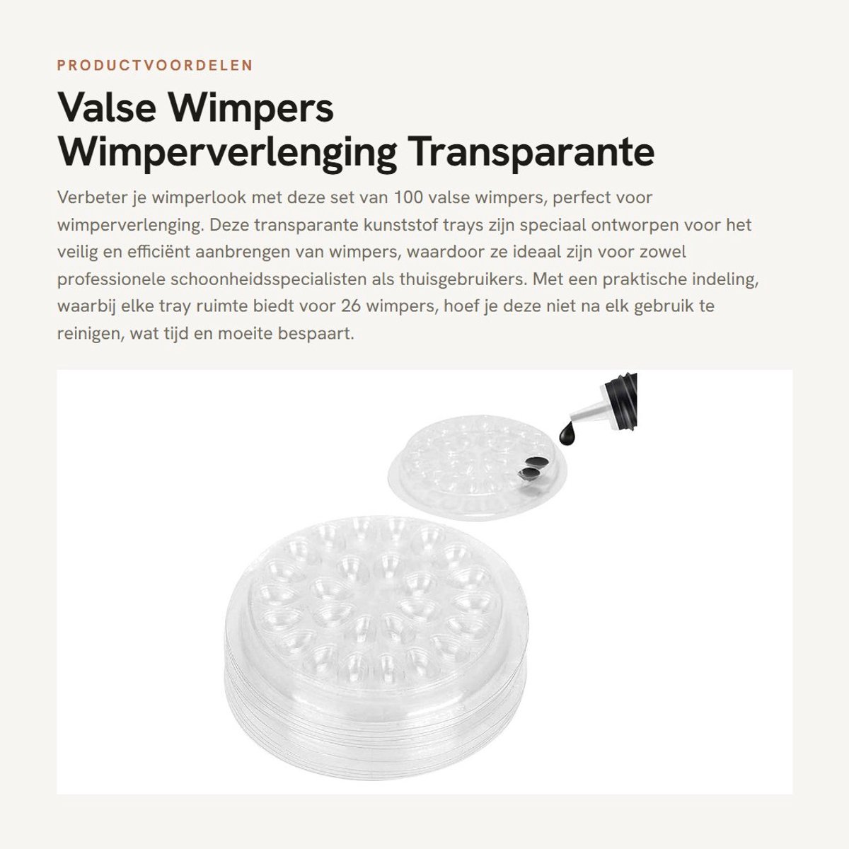 Dailygoods- Valse Wimpers 100 Stuks - Lijmhouder - Wimperverlenging - Hoogwaardig PVC - Lichtgewicht - Eenvoudig in Gebruik - Wimperextensions