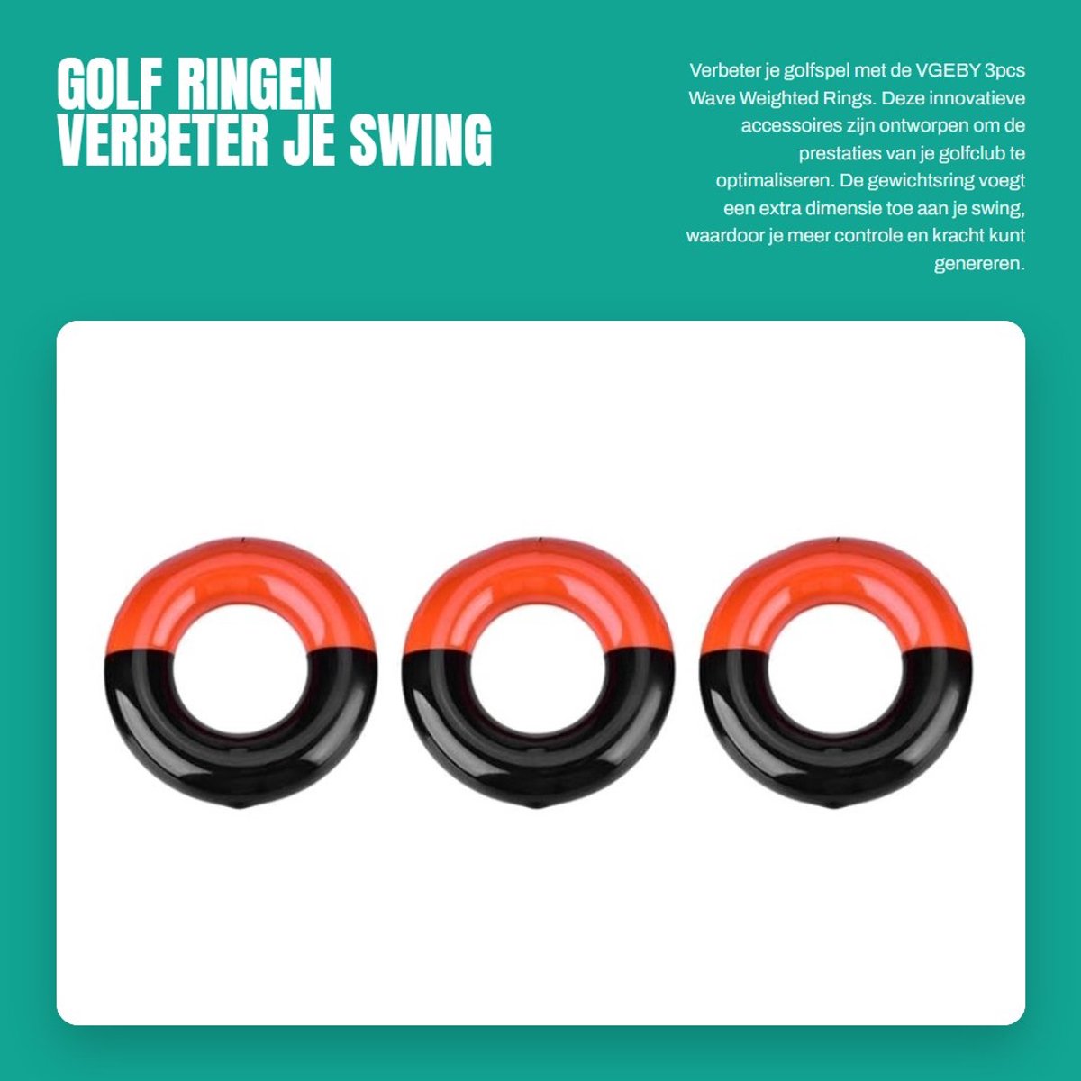 Dailygoods- Zwemringen Comfortabel - Golf Ringen - Trainen - Competitie - Duurzaam Materiaal - Gekwalificeerd Staal/Rubber - Golfgewicht