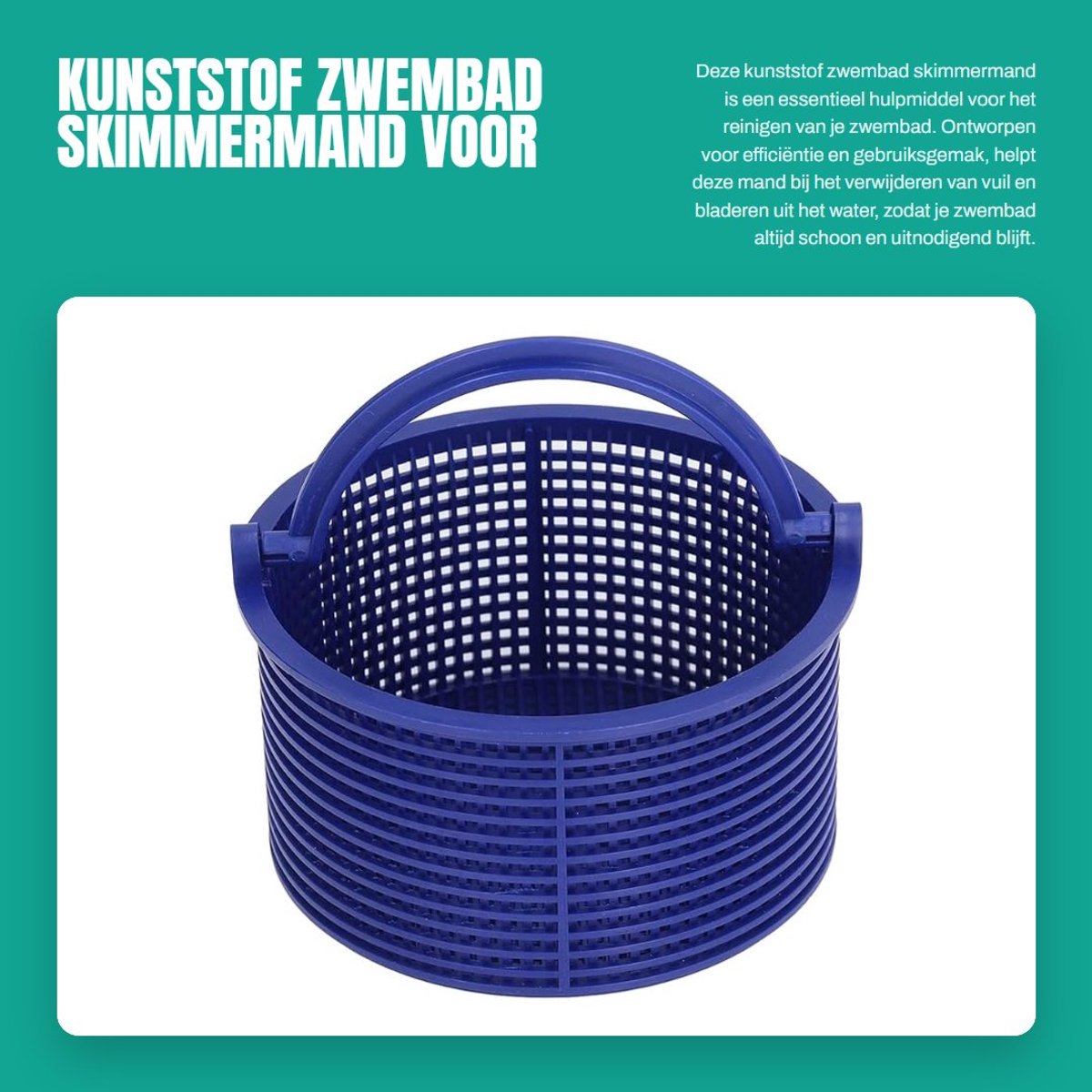 Dailygoods- Zwembadskimmermand 14 x 8,5 cm - Kunststof - Filter voor Zandfilters - Effectieve Reiniging - Eenvoudige Installatie - Voorkomt Drooglopen Pomp - Filtermand