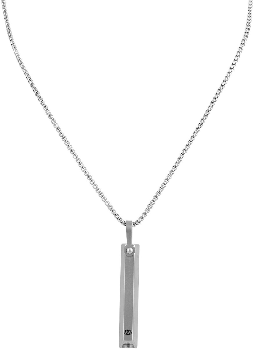 Dailygoods- Ademhalingsketting Zilveren Titaniumstaal - Angstmeditatieketting - Kalmeringsinstrument - Diepe Ademhalingsketen - 6 Randen - Inclusief 1 Stuk - Meditatiekettinkje