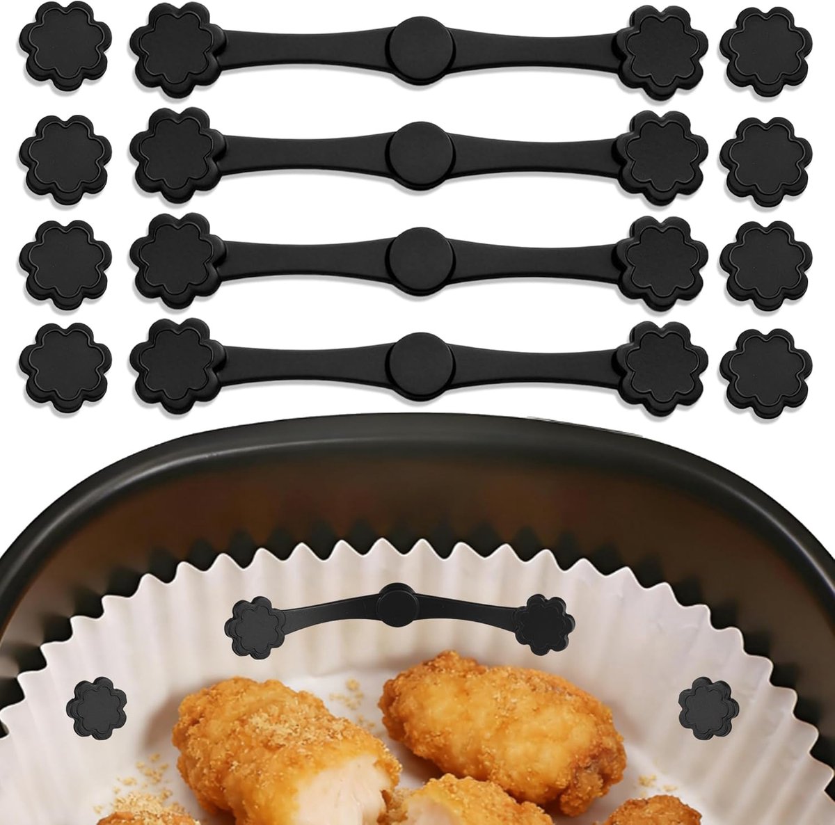 12 Stuks Magneten voor Airfryer-bakpapier Siliconen Magneten voor Airfryer Bakpapier Bevestiging Bevestigingsgesp voor Airfryer-koken en Bakken