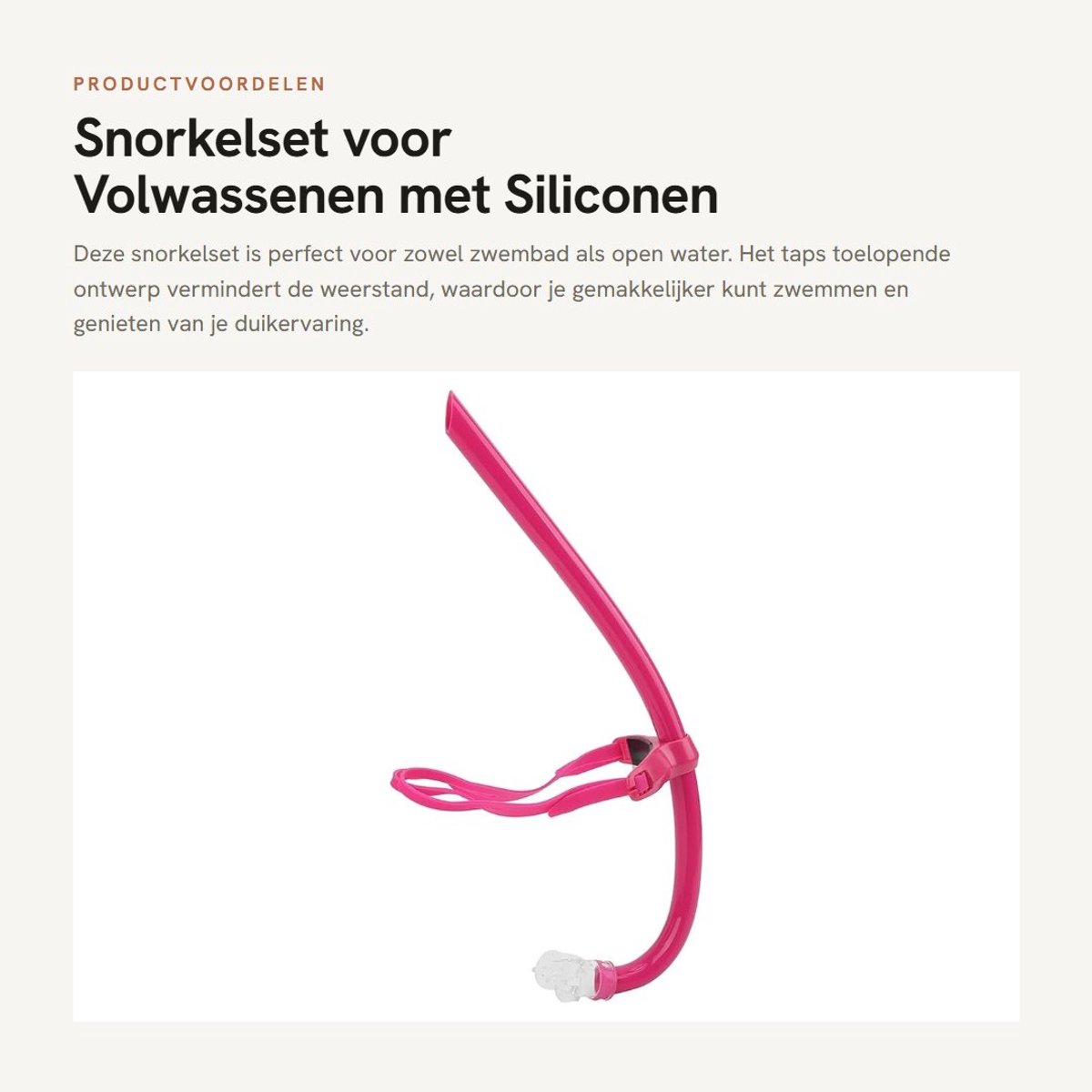 Dailygoods- Snorkelset Volwassenen - Verstelbare Hoofdband - Comfortabel Siliconen Mondstuk - Taps Toelopende Buis - Duikuitrusting - Duurzaam Materiaal - Zwemsnorkel