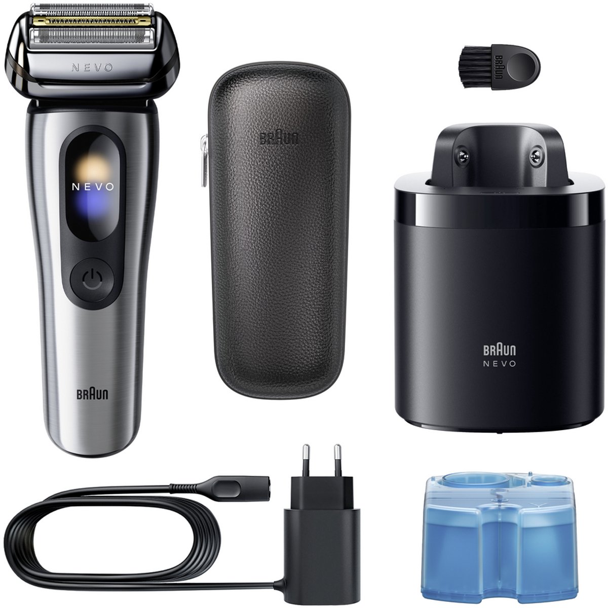 Braun NEVO Elektrisch Scheerapparaat - met AeroTouch-technologie - Smart display - Inclusief 7in1 NEVO Care System - Reisetui - NEVO15000C - Zilver - Scheerapparaat voor Mannen thumbnail 2