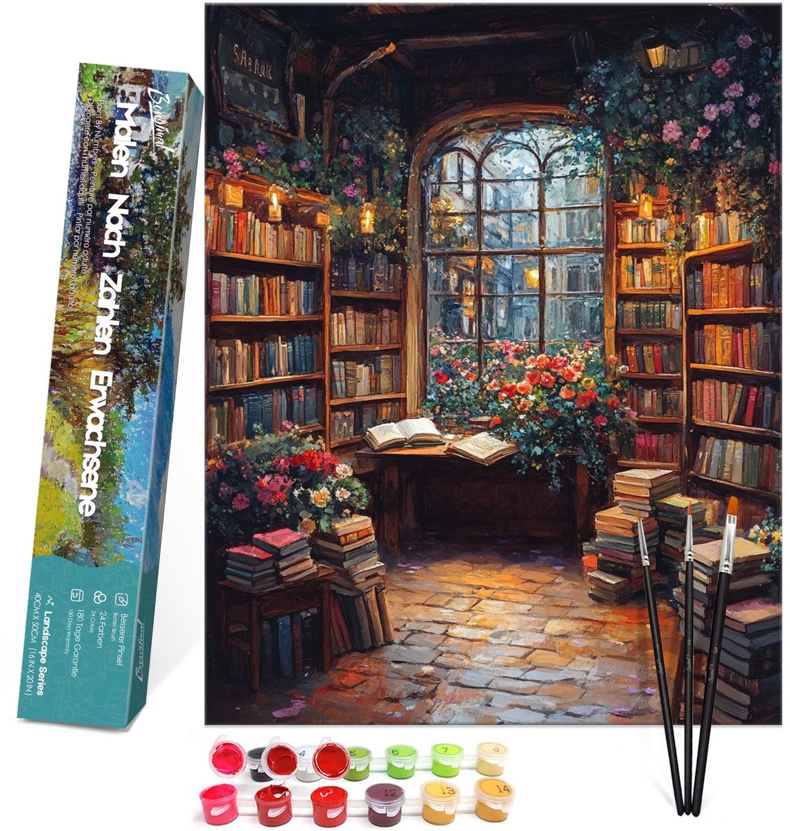 Dailygoods- Schilderen op Nummer Volwassenen - Landschap - Inclusief Penselen - Acrylverf - 40 x 50 cm - Oningekaderd - Verfset