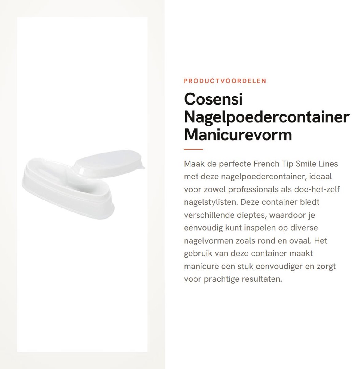 Dailygoods- Nagelcontainer met Vingergeleiding - Nagelpoedercontainer - Manicurevorm - Ideaal voor Franse Manicure - Duurzaam ABS-materiaal - Lichtgewicht en Handzaam - Nageldipcontainer