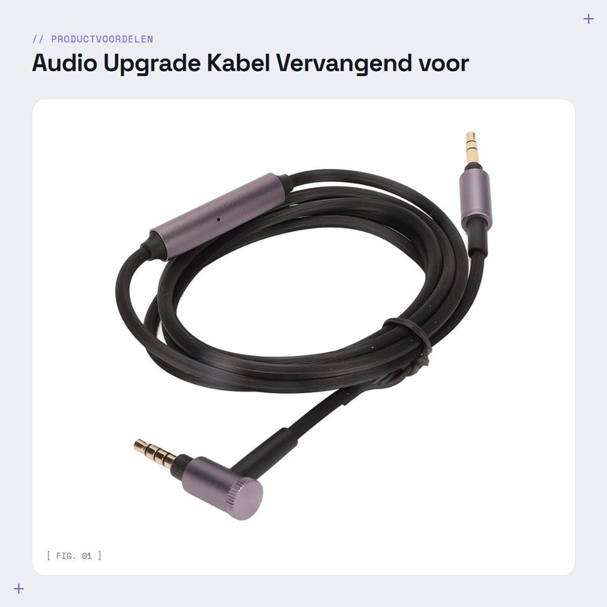 Dailygoods- Audio Upgrade Kabel - 3.5mm naar 3.5mm - Gouden Plug - 1.5m - Compatibel met WH-1000XM4/XM3/XM2 - Duurzaam en Schokbestendig - Headphone Kabel