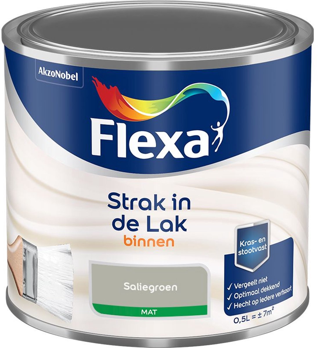 Flexa - Strak In De Lak Binnenlak Mat - Saliegroen - Mengverf - 500 Ml