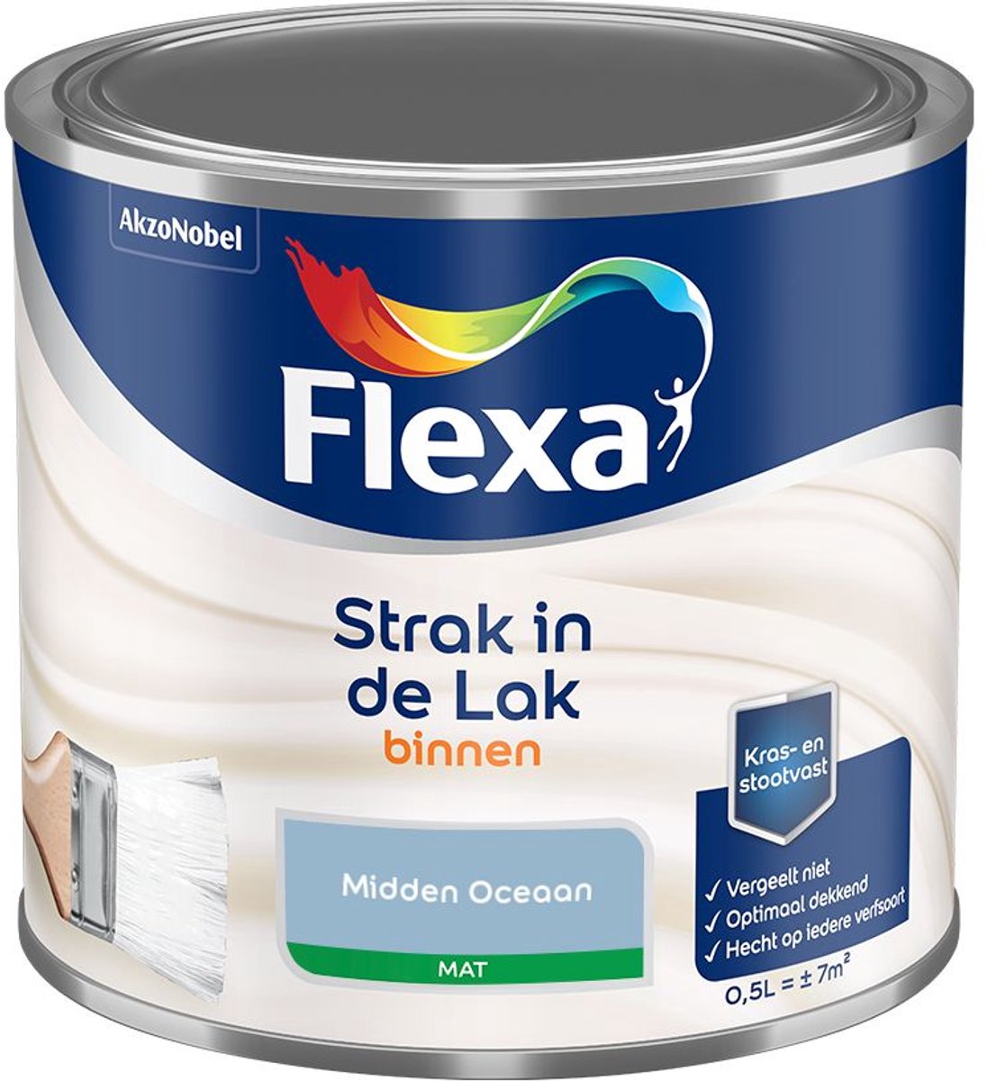 Flexa - Strak In De Lak Binnenlak Mat - Midden Oceaan - Mengverf - 500 Ml