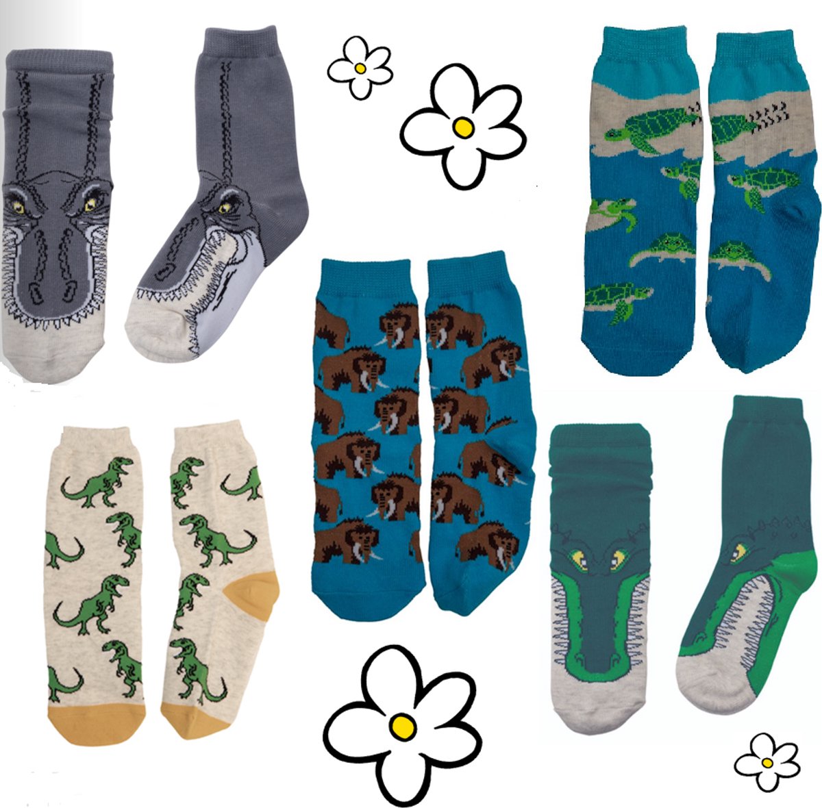 Nature Planet Monster kindersokken, set van 5, mooie kwaliteit (100% Oeko-tex gecertificeerd), maat 35-38