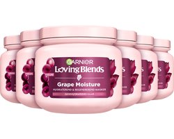 Garnier Loving Blends Grape Moisture Masker – Intensieve voeding en glans – Voor gedehydrateerd haar - 340ml - 6 stuks