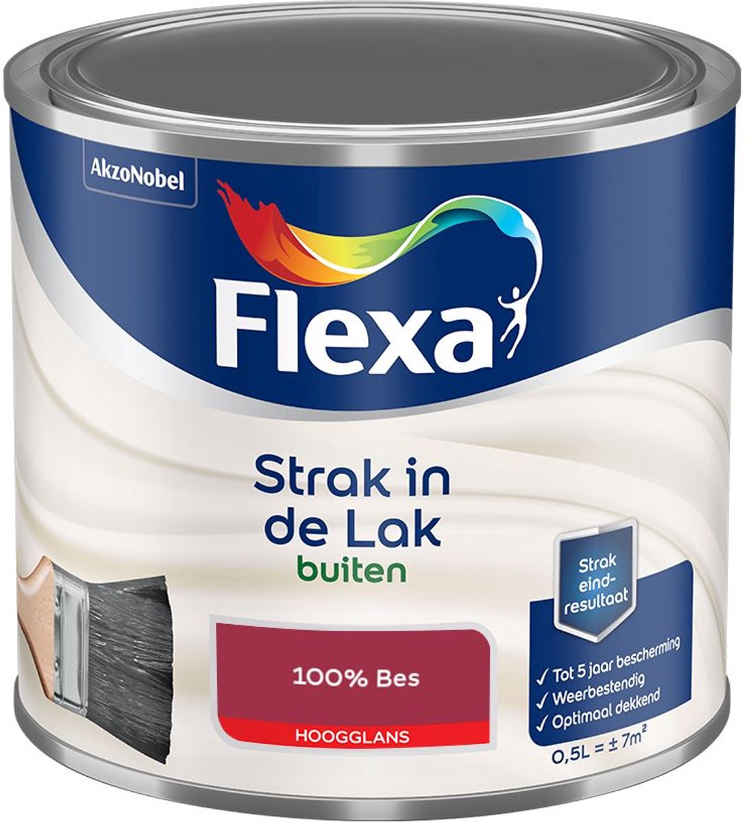 Flexa - Strak In De Lak Buitenlak Hoogglans - 100% Bes - Mengverf - 500 Ml