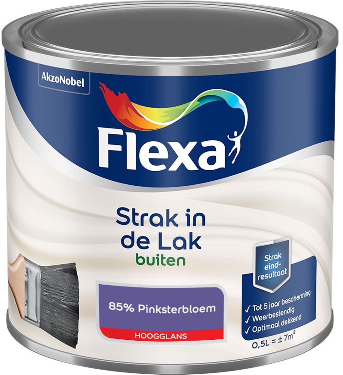 Flexa - Strak In De Lak Buitenlak Hoogglans - 85% Pinksterbloem - Mengverf - 500 Ml