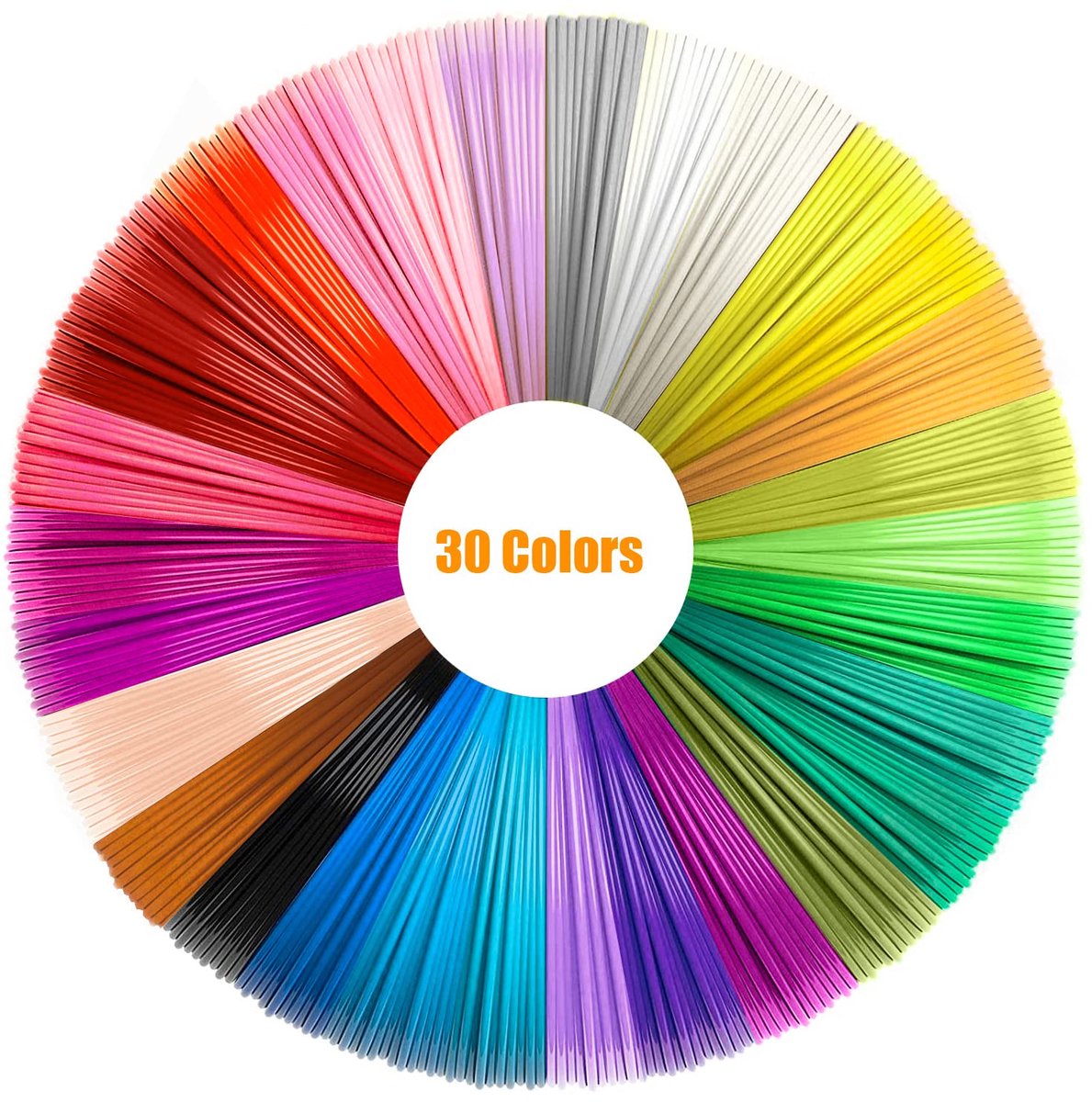 3D-filament PLA, 30 kleuren 492ft - 1,75 mm, 3D-kleurenset, accessoires voor 3D-printpen, zonder pen