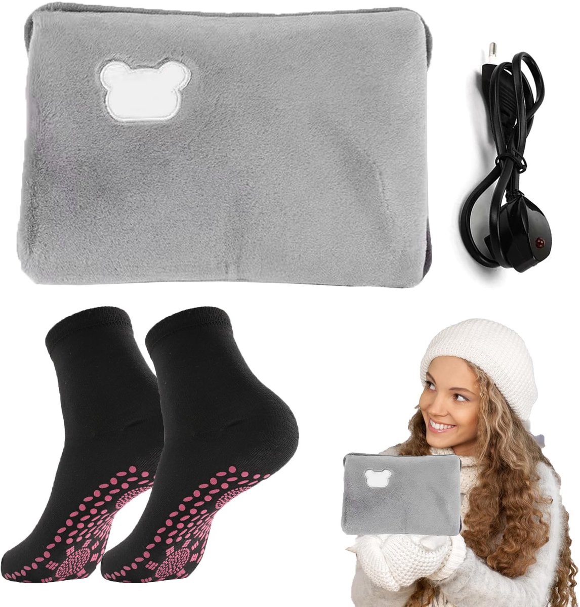 Dailygoods - Elektrische Warmwaterkruik van Pluche voor Comfort en Ontspanning