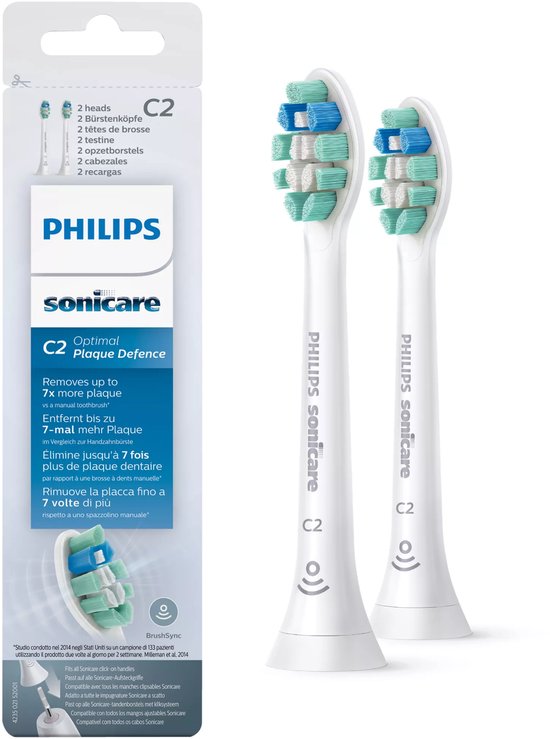 Philips Sonicare C2 Optimal Plaque Defence HX9022/10 - Opzetborstels - 2 stuks