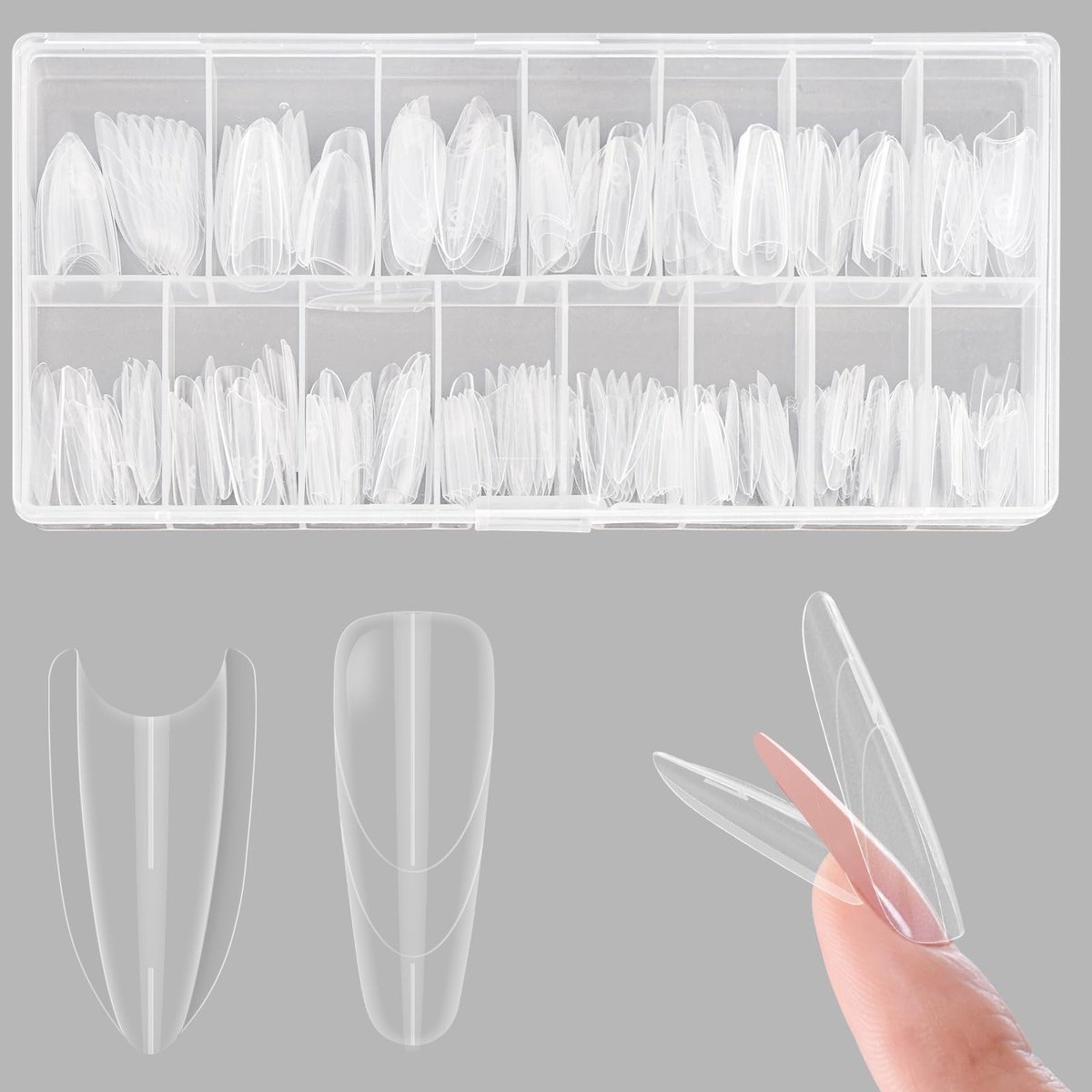 Dailygoods- Nagelvorm Sandwich Dubbele Nagelvorm - 240 Stuks - Polygel Set Nagelverlenging - Natuurlijke Verlengingen - Doe-Het-Zelf Nagelkunst - Schokbestendig Ontwerp - Nagelset