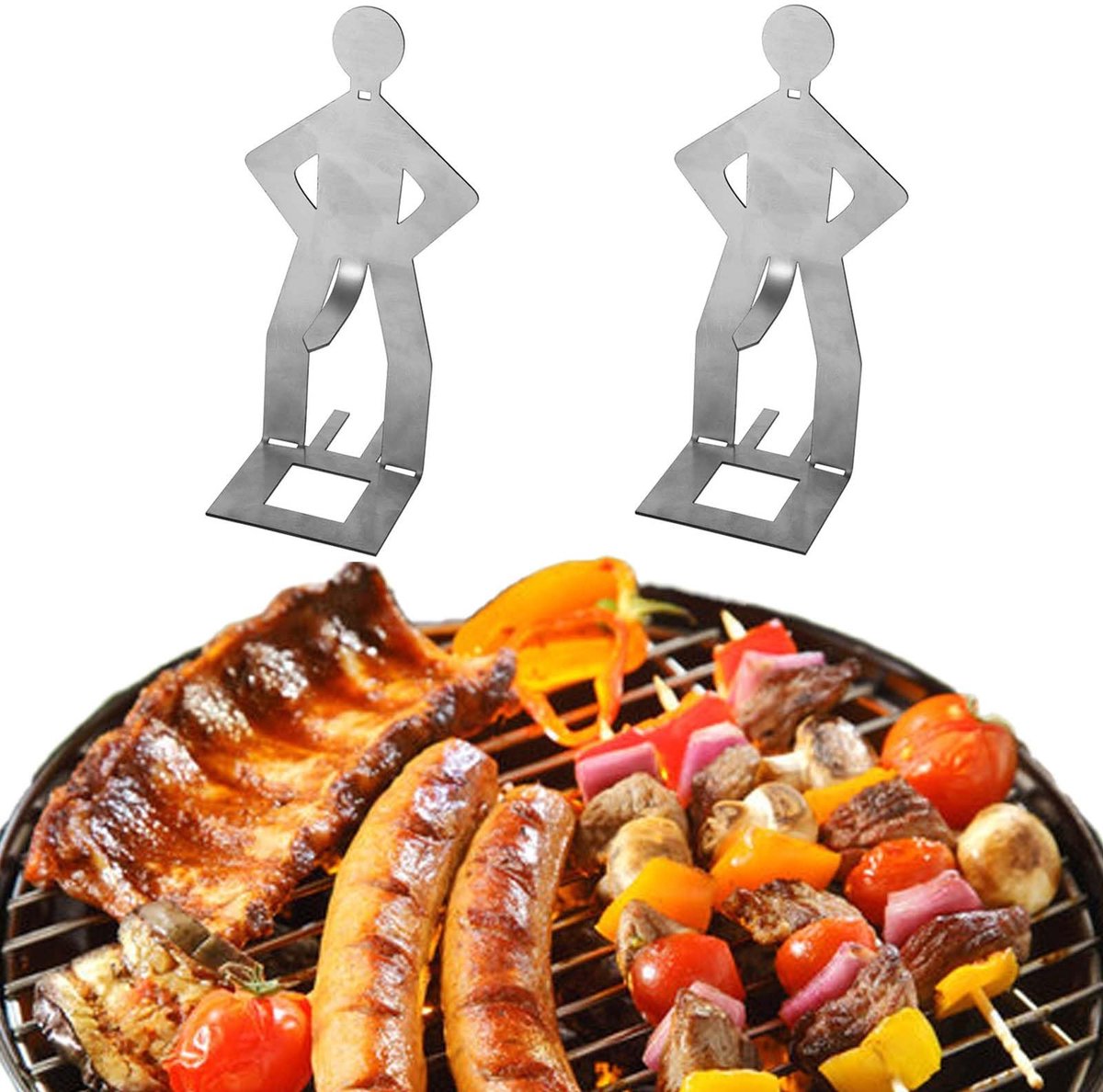 Dailygoods- Worsthouder BBQ - 2 Stuks - Roestvrij Staal - Duurzaam - Outdoor Kookgadget - Camping/Picknick - Hard en Stevig - Hotdoghouder