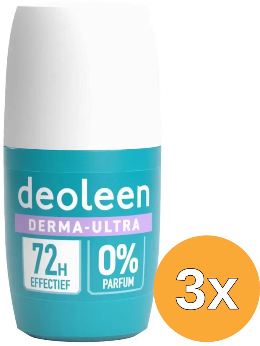 3x Deoleen Derma Ultra 72H Roller (50 ml)