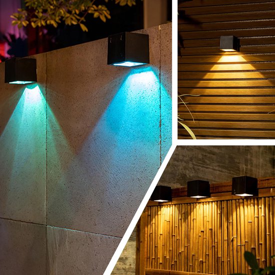 Stuks warm wit en kleurwissellicht, IP65 waterdicht, tuin, terras, trappen — afbeelding 3