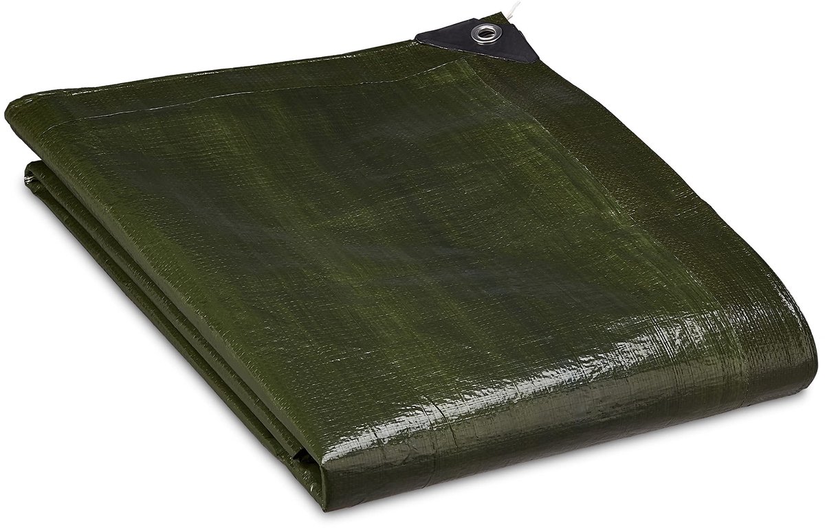 140g/m² 2 x 3 m waterdicht en scheurbestendig afdekzeil voor tuin in groen - tuinzeildoek met ogen.