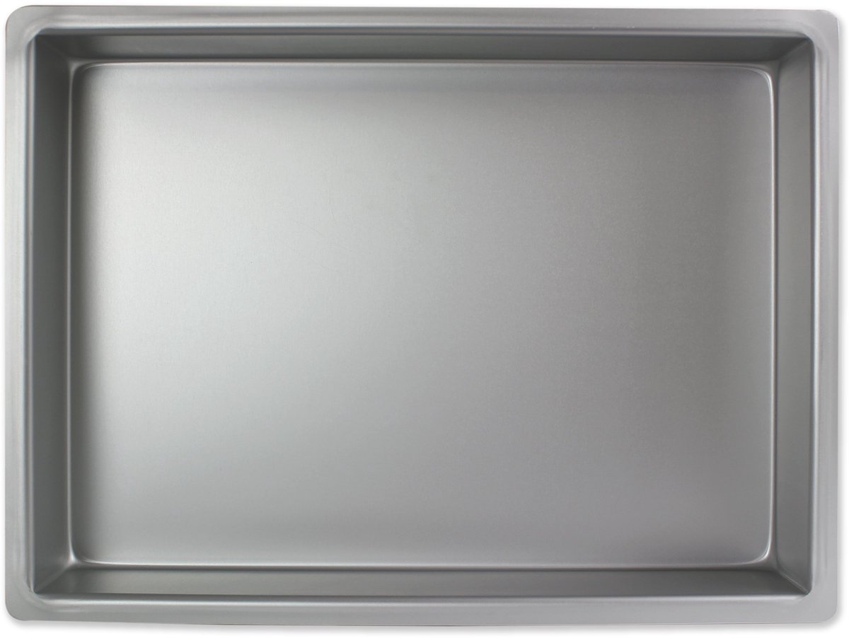 Langwerpige aluminium bakvorm 254 x 381 x 51 mm, 25 x 38 x 5 cm, zilver