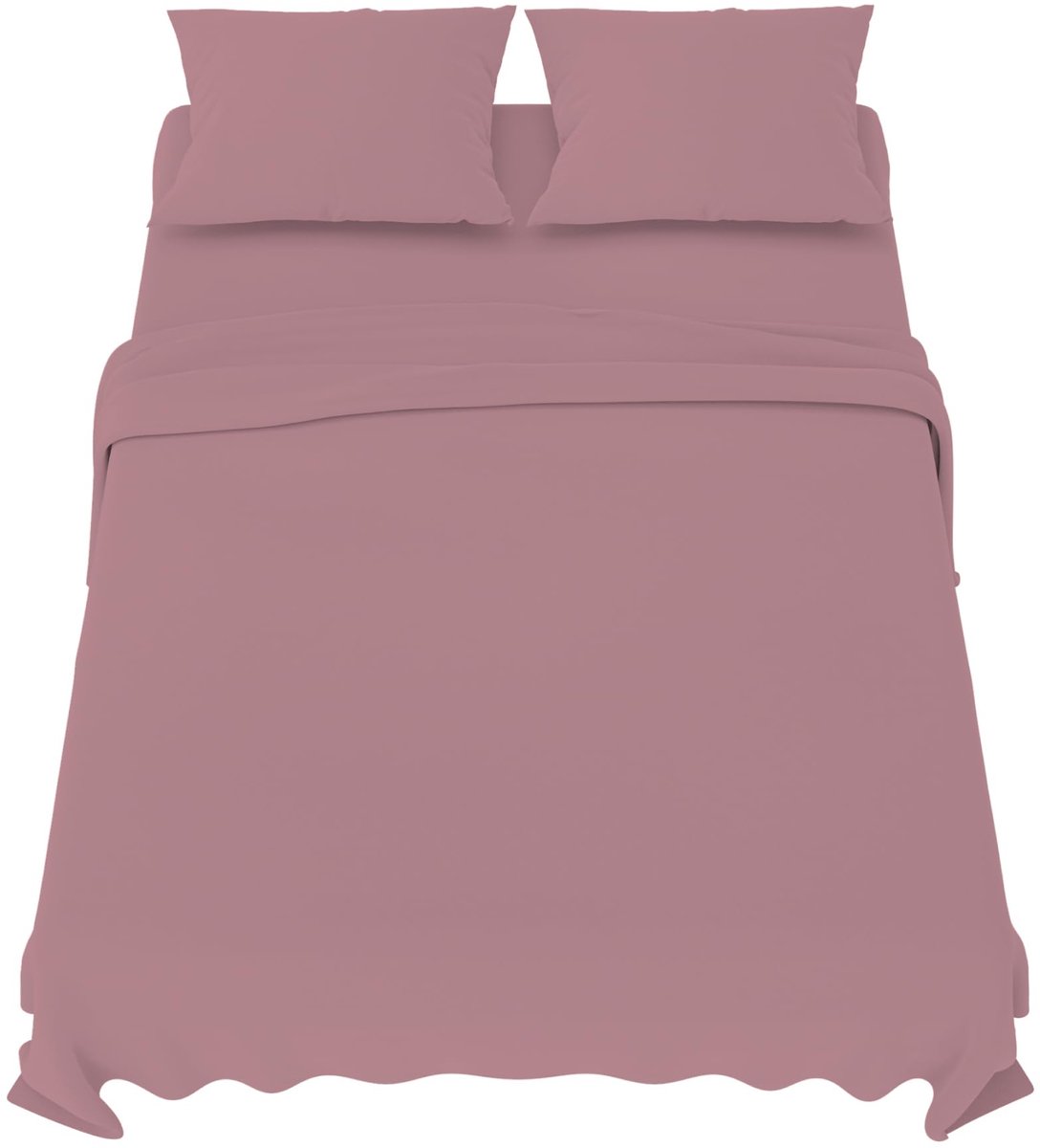 beddengoedset 135x190 cm - 4 stuks in microvezel - hoeslaken 135x190 cm - laken voor 2 personen 220x270 cm - 2 kussenslopen 50x80 - Oeko Tex gecertificeerd - roze