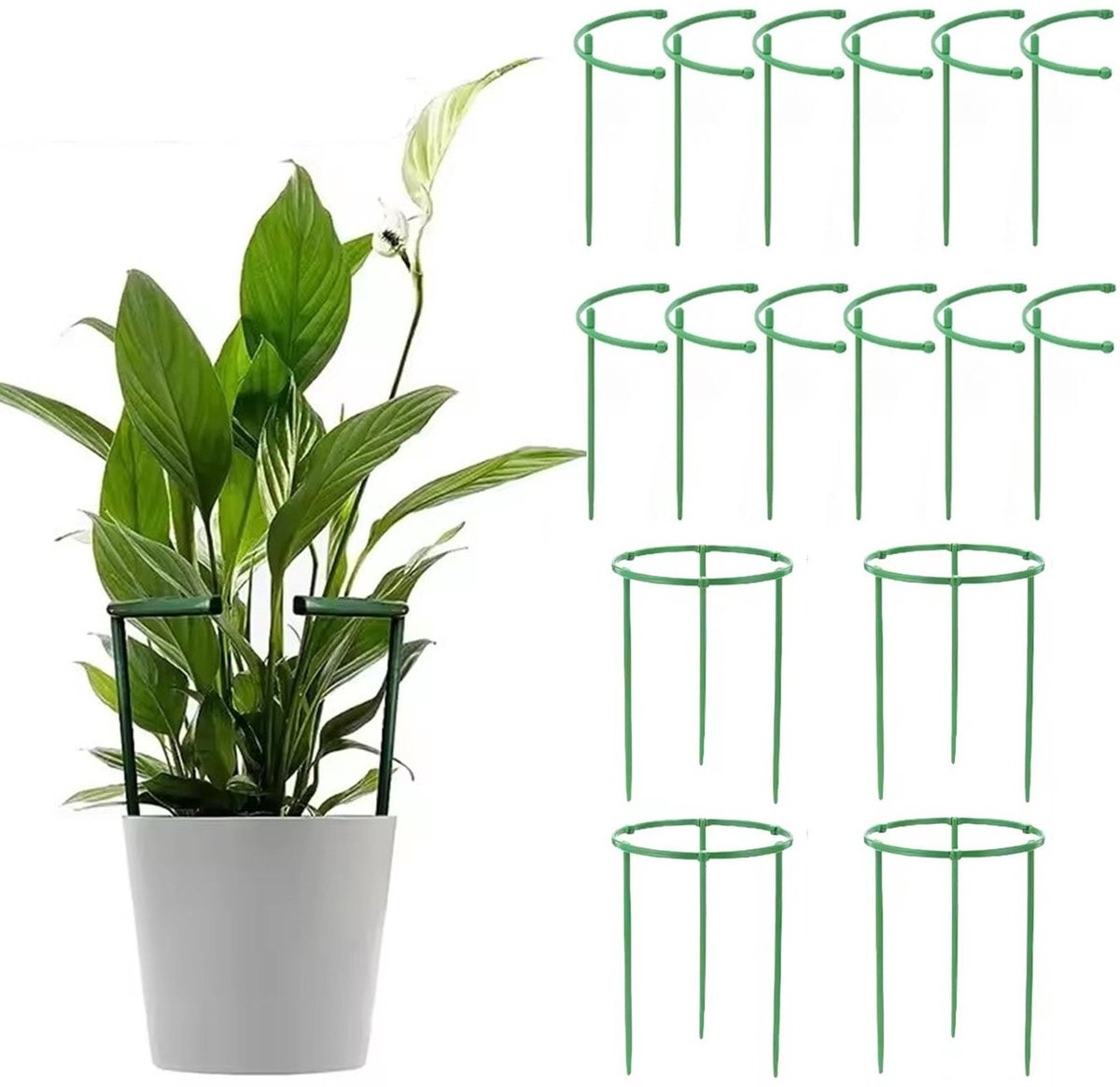 Plantenhouders voor de tuin, kunststof tuinplanten, steun, bloemensteun, plantensteunen voor potplanten, groenten, rozen, hortensia's, bloemen