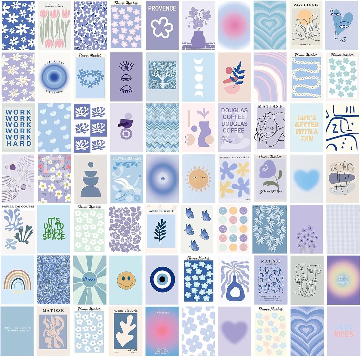 70 Stuks Wandcollage Aesthetic Decoratieve Posterset voor Thuisdecoratie en Wandkunst - Collage Prints en Foto's voor een Creatieve Weergave