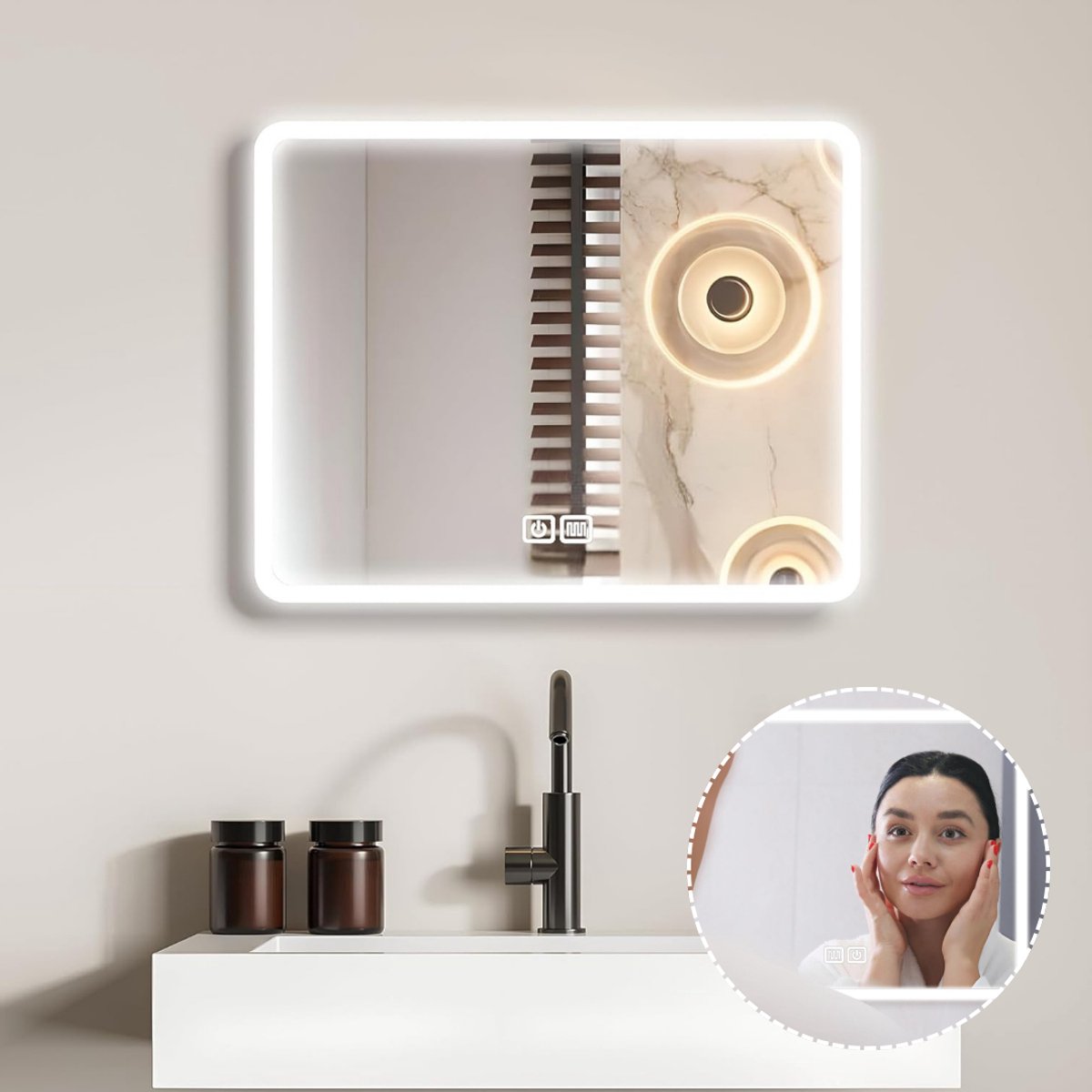 Vanity Spiegel - Hollywood Spiegel - Bright Beauty Vanity Makeup Spiegel -Wit