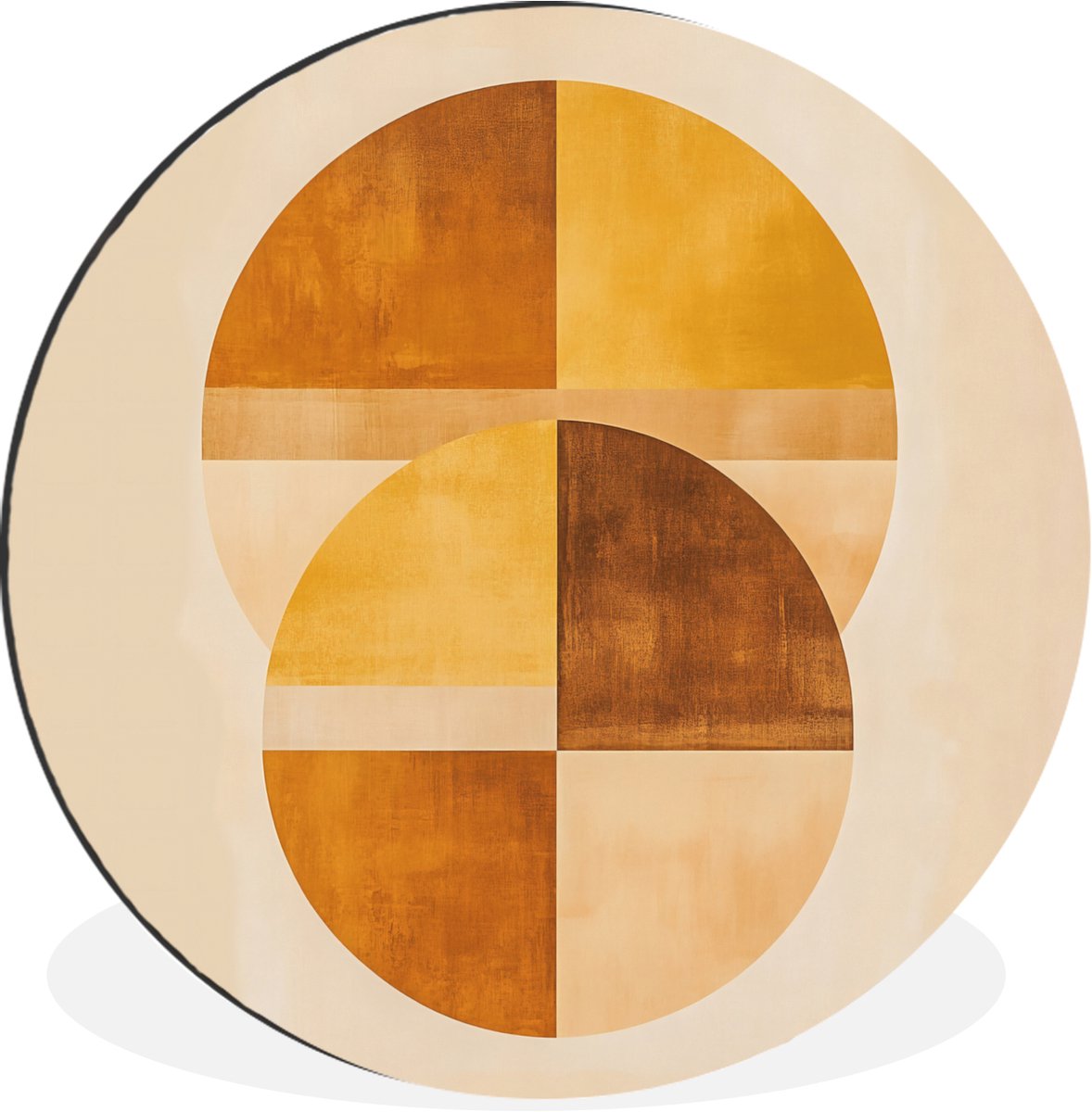 WallCircle - Wandcirkel - Muurcirkel - Cirkels - Geel - Minimalistisch - Aluminium - Dibond - 30x30 cm - Binnen en Buiten