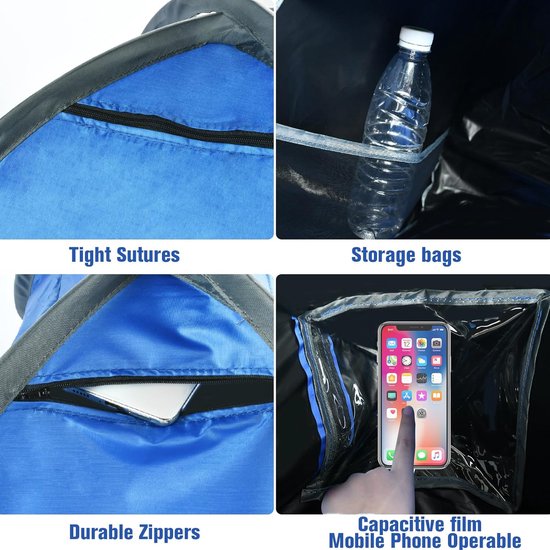 Mini-tentje - Mini Pop-up Strandtent voor Hoofd - Verstelbare Hoofdtent met Telefoonzak - Draagbare Zonnescherm Zonwerende Hoofdbescherming - Blauw van MINI — afbeelding 3