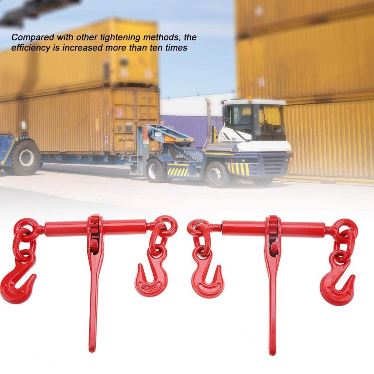 2 Stuks 1/4-5/16 Inch Kettingpuntbinders Spanmateriaal, Spanbanden voor Veilig Transport, Verplaatsing en Opslag