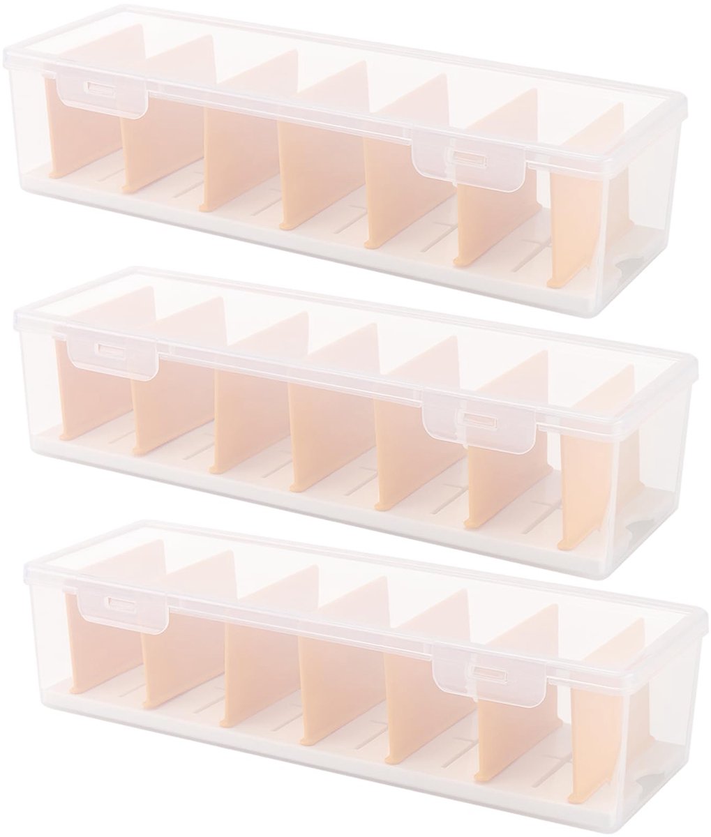3 stuks kabelopbergdozen met vakken, 30 x 10 x 7,2 cm, transparante kabelmanagementdoos, oplaadkabel, opslag voor kantoor