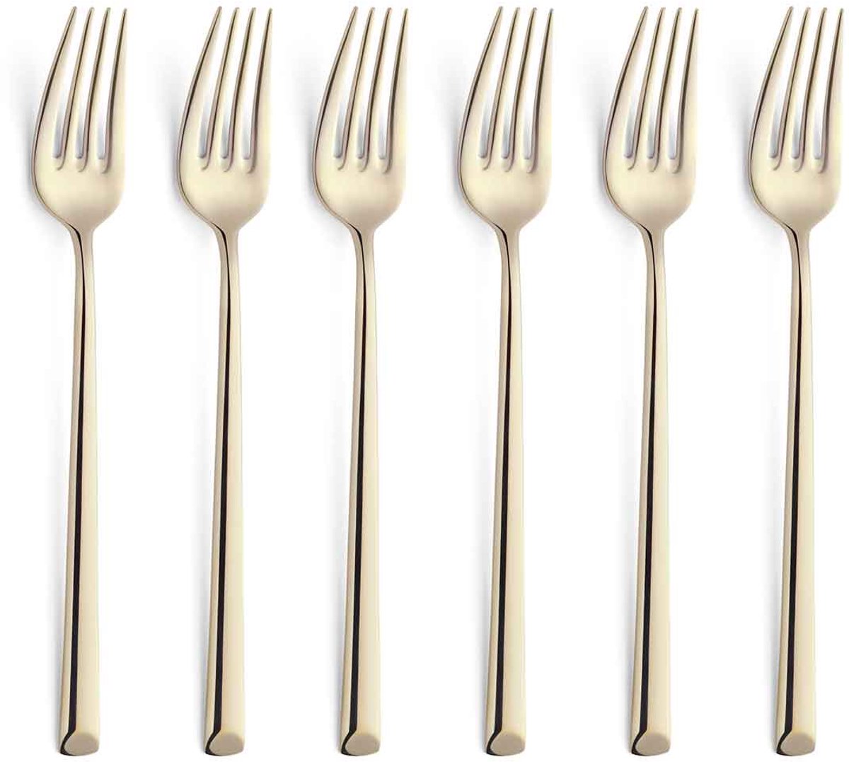 Metropole Pvd Champagne Tafelvork Set6 Kraft Box