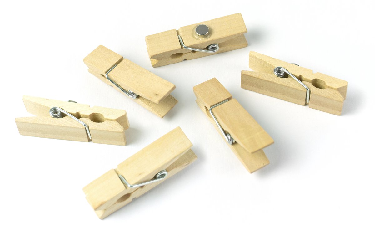 Magnet Woody Klip - set of 6 brown