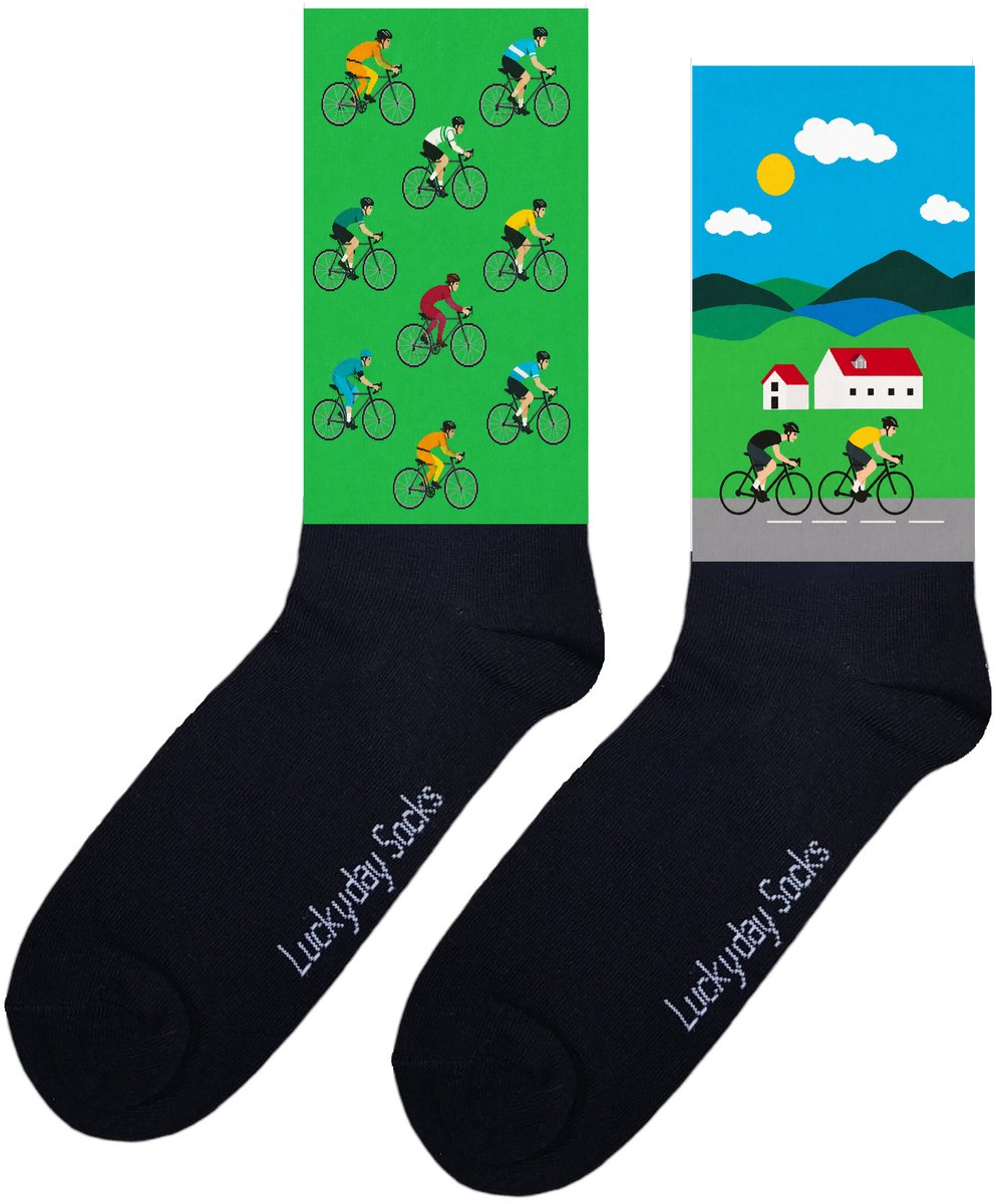 Verjaardag cadeau - Wielren sokken - fiets sokken - vrolijke sokken - valentijn cadeau - aparte sokken - grappige sokken - leuke dames en heren sokken - moederdag - vaderdag - kerst cadeau - Sokken waar je vrolijk van wordt - Maat 42-47