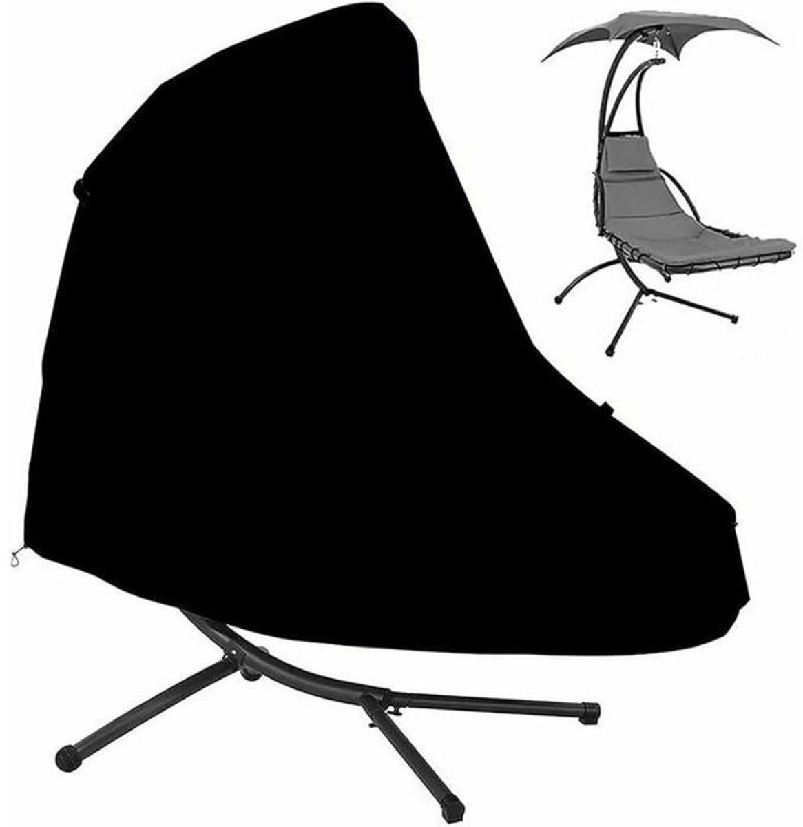 Waterdichte, ophangbare hoes Geschikt voor relaxfauteuil - Polyester - Zwart - 185x116x198 cm