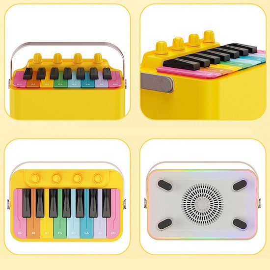 Draadloze Bluetooth-luidspreker - Draagbare mini-luidspreker - Bluetooth-luidspreker met RGB-verlichting - Elektronische piano-look - LED-verlichting — afbeelding 2