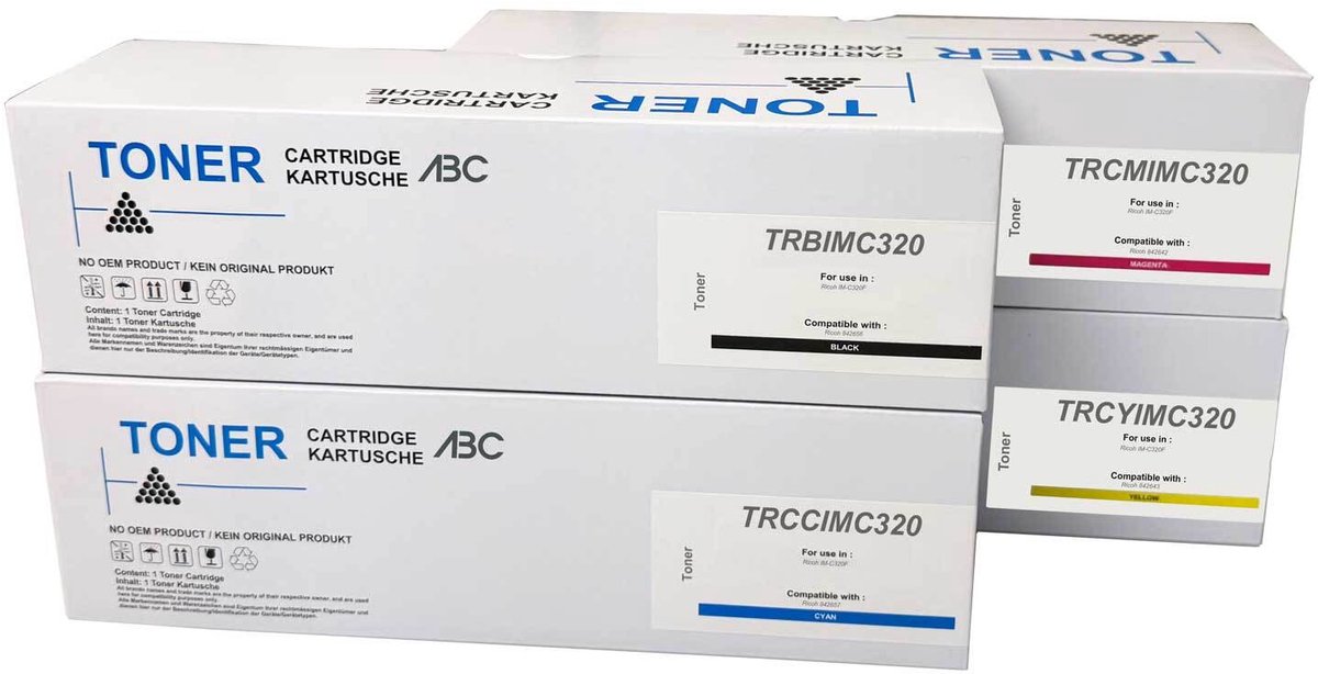 ABC huismerk set 4x toner geschikt voor Ricoh IM-C320F IM C320F IMC320F 842656 842657 842642 842643
