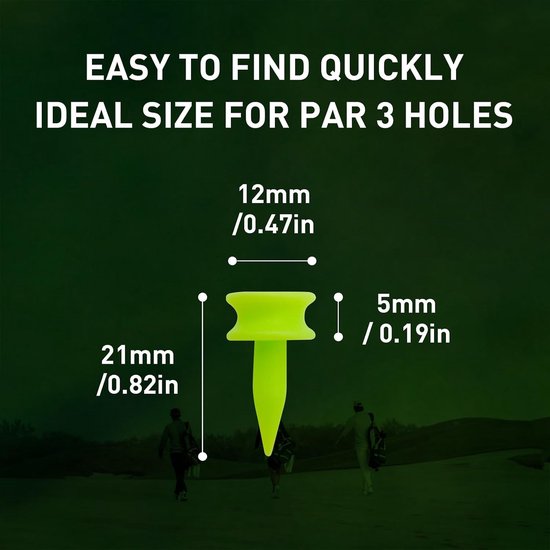 Plastic Golf Tees 1 Inch Kort - Castle Tees voor Constante Hoogte - Duurzame Kleine Golftees voor Par 3 en Iron Shots, 100 Stuks — afbeelding 3