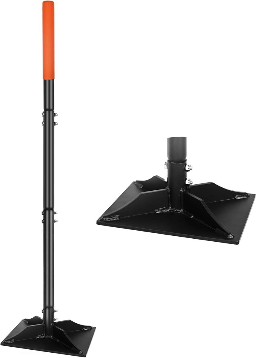 tamper met 114 cm handvat, handground tamper tool, duurzame plaat compactor, tuin, heavy duty, ideaal gereedschap voor het nivelleren van grond, gravure, asfalt, rijway