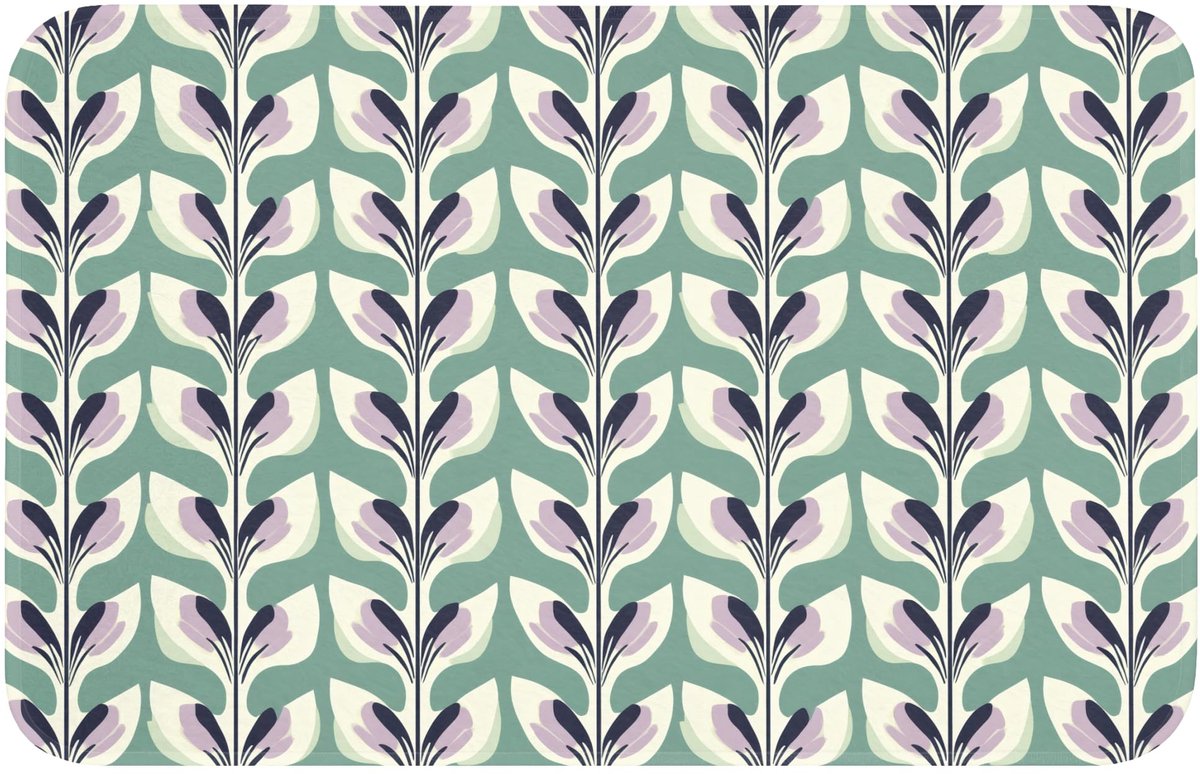 Badmat Rechthoekig 80x50 cm Badkamer Bath Mat Douchemat Antislip Wc Badkamermat Memory Foam Wasbaar Bathroom Toilet Mats Washable Retro - Modern - Groen