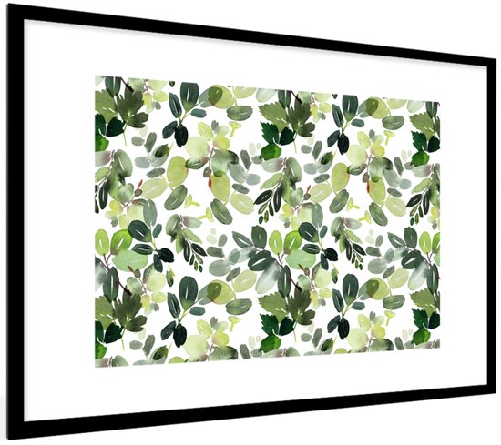 Affiche avec cadre Noël - Plantes - Gui - 60x40 cm - Décoration de Noël - Décoration de Décorations de Noël - Décoration de Noël Salon
