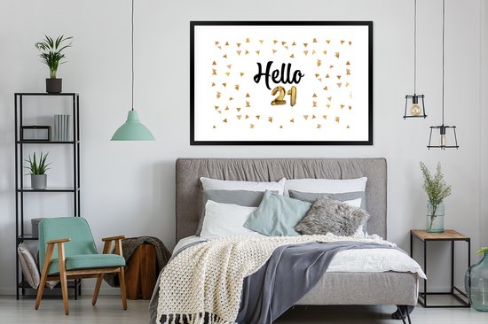Cadre photo avec affiche - Anniversaire - Décoration - 21 ans - 120x80 cm - Cadre pour affiche