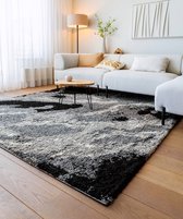 Vierkant vloerkleed marmer - Marble Artisan grijs 140x140