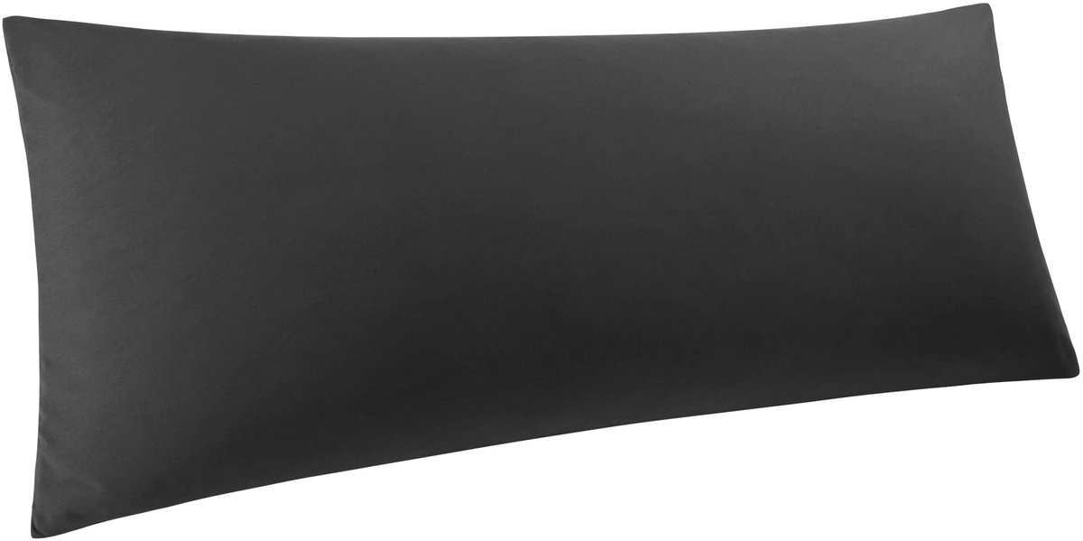 Zijslaapkussen, overtrek, kussenovertrekken, 100% microvezel, met ritssluiting, 40 x 145 cm, kussensloop, lang kussen, zwangerschapskussen, borstvoedingskussen, zwart