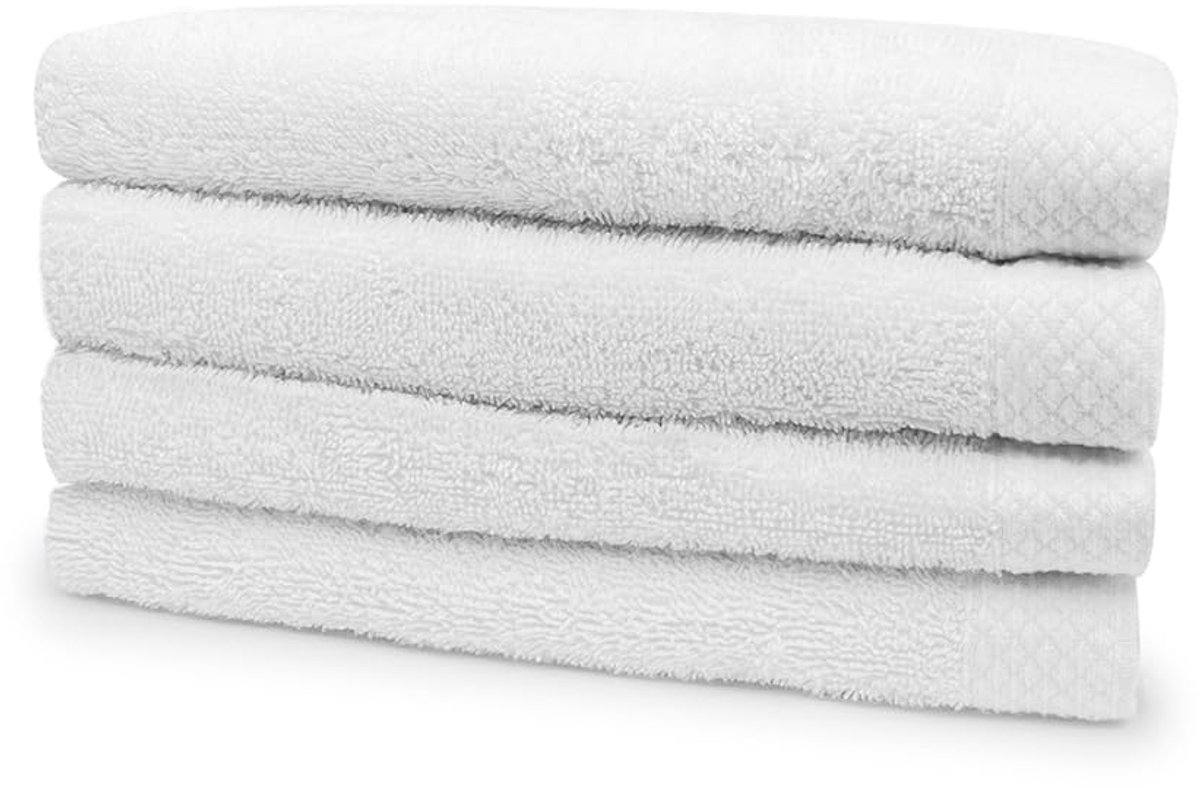 Handdoek 100% Katoen 50x100cm - white - set van 4