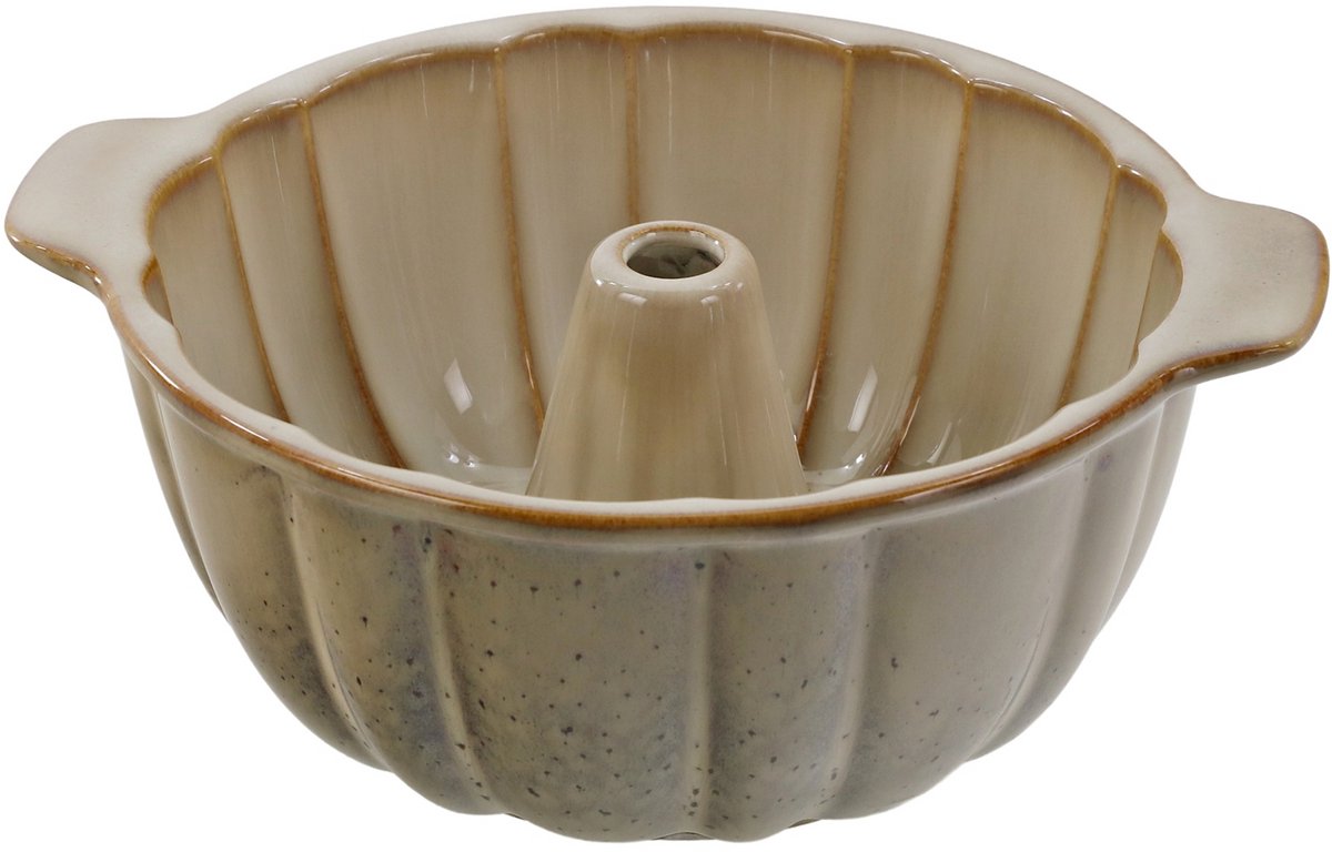 MPLCo - Tulband Bakvorm - Bakvorm - Cakevorm met Middenbuis - Oven, Magnetron & Vaatwasserbestendig - Ø28 x 8.5 cm - Lichtbruin